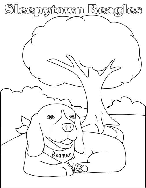 Sleepytown Beagles, Free coloring page
