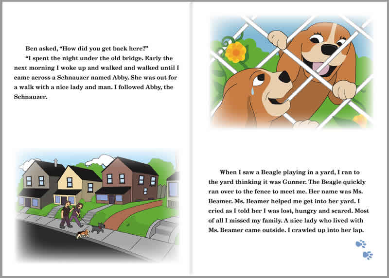 Sample page from the book, Sleepytown Beagles, Penny's 4th of July